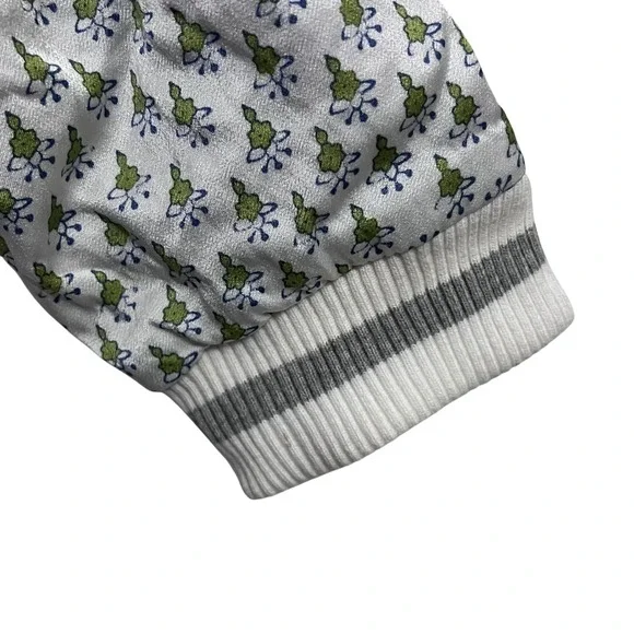 Anthropologie Tiny Editions‎ Amber floral satin embroidered bomber jacket Sz L